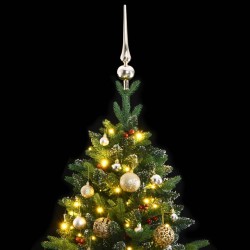 vidaXL Künstlicher Weihnachtsbaum Klappbar 150 LEDs & Kugeln 120 cm