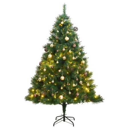 vidaXL Künstlicher Weihnachtsbaum Klappbar 150 LEDs & Kugeln 150 cm