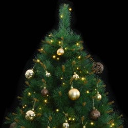 vidaXL Künstlicher Weihnachtsbaum Klappbar 150 LEDs & Kugeln 150 cm