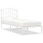 vidaXL Bettgestell mit Kopfteil Metall Weiß 75x190 cm vidaXL Bettgestell mit Kopfteil Metall Weiß 75x190 cm