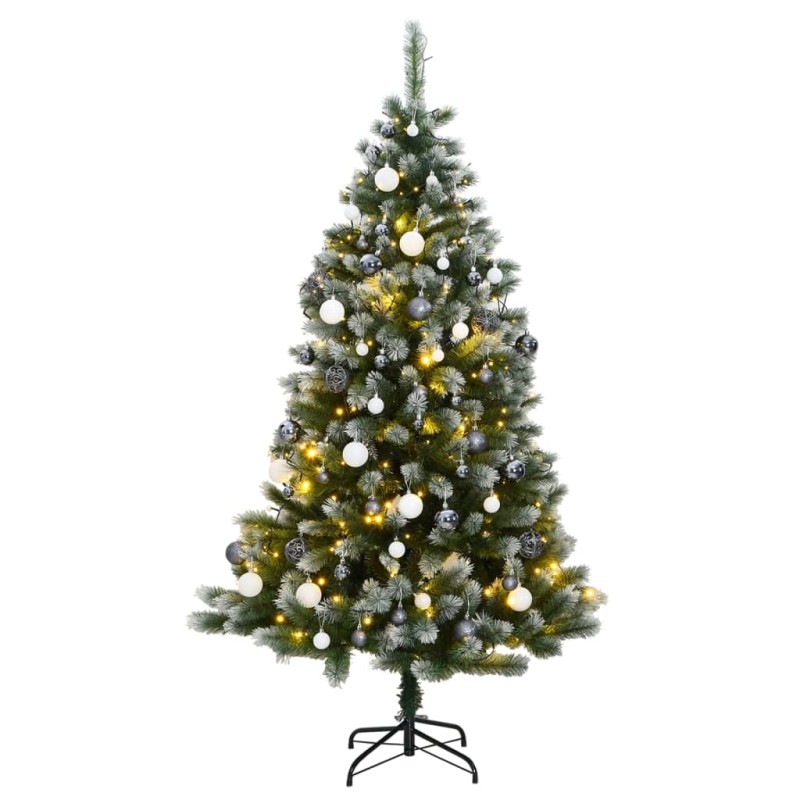 vidaXL Künstlicher Weihnachtsbaum Klappbar 150 LEDs & Kugeln 150 cm vidaXL Künstlicher Weihnachtsbaum Klappbar 150 LEDs & Kugeln 150 cm