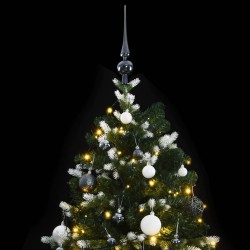 vidaXL Künstlicher Weihnachtsbaum Klappbar 300 LEDs & Kugeln 240 cm