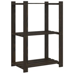 vidaXL Lagerregal mit 3 Böden Schwarz 60x38x90 cm Massivholz Kiefer