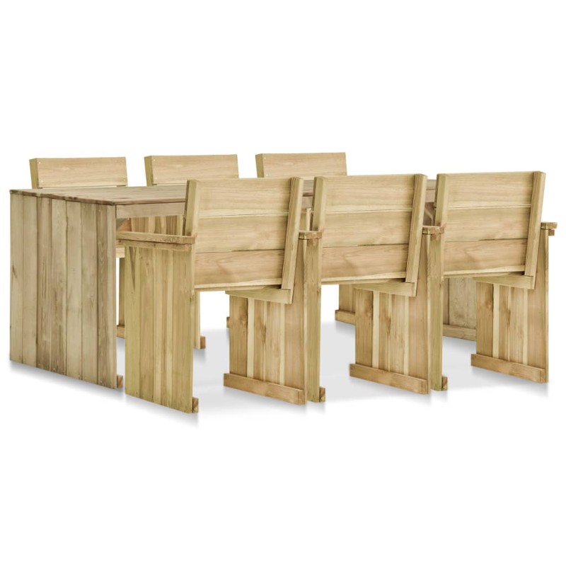 vidaXL 7-tlg. Garten-Essgruppe Imprägniertes Kiefernholz vidaXL 7-tlg. Garten-Essgruppe Imprägniertes Kiefernholz