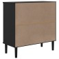 vidaXL Sideboard SENJA Rattan-Optik Schwarz 80x35x80 cm Kiefernholz vidaXL Sideboard SENJA Rattan-Optik Schwarz 80x35x80 cm Kiefernholz