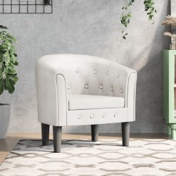 vidaXL Clubsessel Weiß Kunstleder