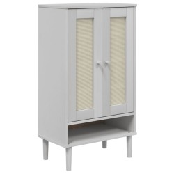 vidaXL Schuhschrank SENJA Rattan-Optik Weiß 59,5x35x107cm Kiefernholz