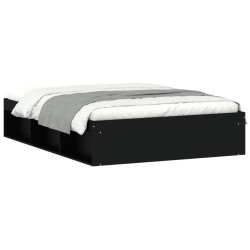 vidaXL Bettgestell Schwarz 135x190 cm