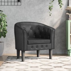 vidaXL Clubsessel Schwarz Kunstleder