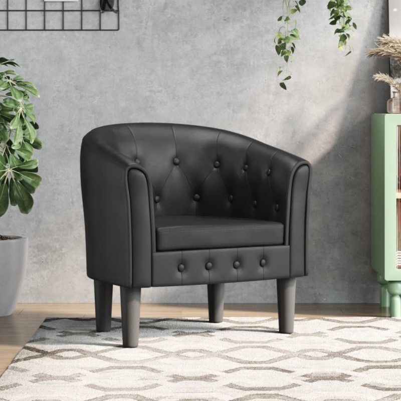 vidaXL Clubsessel Schwarz Kunstleder vidaXL Clubsessel Schwarz Kunstleder