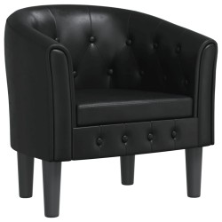 vidaXL Clubsessel Schwarz Kunstleder