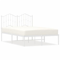 vidaXL Bettgestell mit Kopfteil Metall Weiß 120x190 cm