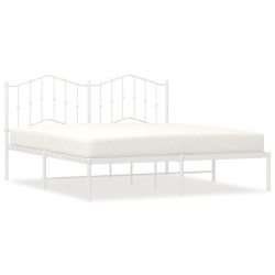 vidaXL Bettgestell mit Kopfteil Metall Weiß 180x200 cm