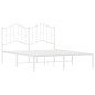 vidaXL Bettgestell mit Kopfteil Metall Weiß 150x200 cm vidaXL Bettgestell mit Kopfteil Metall Weiß 150x200 cm