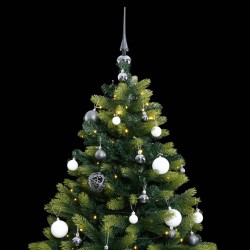 vidaXL Künstlicher Weihnachtsbaum Klappbar 150 LEDs & Kugeln 120 cm