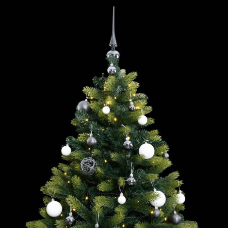 vidaXL Künstlicher Weihnachtsbaum Klappbar 150 LEDs & Kugeln 120 cm