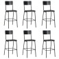 vidaXL Barhocker 6 Stk. Schwarz Massives Sperrholz Stahl vidaXL Barhocker 6 Stk. Schwarz Massives Sperrholz Stahl