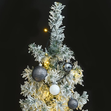 vidaXL Weihnachtsbaum Schlank mit 300 LEDs & Kugeln & Schnee 300 cm