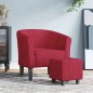 vidaXL Clubsessel mit Fußhocker Weinrot Samt vidaXL Clubsessel mit Fußhocker Weinrot Samt