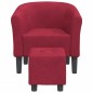 vidaXL Clubsessel mit Fußhocker Weinrot Samt vidaXL Clubsessel mit Fußhocker Weinrot Samt