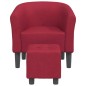 vidaXL Clubsessel mit Fußhocker Weinrot Stoff vidaXL Clubsessel mit Fußhocker Weinrot Stoff