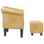 vidaXL Clubsessel mit Fußhocker Golden Kunstleder vidaXL Clubsessel mit Fußhocker Golden Kunstleder