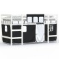 vidaXL Kinderhochbett mit Vorhängen Weiß Schwarz 90x190 cm Kiefernholz vidaXL Kinderhochbett mit Vorhängen Weiß Schwarz 90x190 cm Kiefernholz