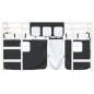 vidaXL Kinderhochbett mit Vorhängen Weiß Schwarz 90x190 cm Kiefernholz vidaXL Kinderhochbett mit Vorhängen Weiß Schwarz 90x190 cm Kiefernholz