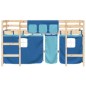 vidaXL Kinderhochbett mit Vorhängen Blau 90x190 cm Massivholz Kiefer vidaXL Kinderhochbett mit Vorhängen Blau 90x190 cm Massivholz Kiefer