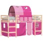 vidaXL Kinderhochbett mit Tunnel Rosa 90x190 cm Massivholz Kiefer vidaXL Kinderhochbett mit Tunnel Rosa 90x190 cm Massivholz Kiefer