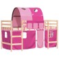 vidaXL Kinderhochbett mit Tunnel Rosa 90x190 cm Massivholz Kiefer vidaXL Kinderhochbett mit Tunnel Rosa 90x190 cm Massivholz Kiefer