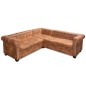 vidaXL Chesterfield Ecksofa 5-Sitzer Kunstleder Braun vidaXL Chesterfield Ecksofa 5-Sitzer Kunstleder Braun