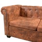 vidaXL Chesterfield Ecksofa 5-Sitzer Kunstleder Braun vidaXL Chesterfield Ecksofa 5-Sitzer Kunstleder Braun
