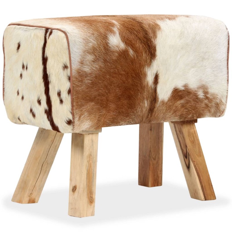 vidaXL Hocker Echtes Ziegenleder Braun 60 x 30 x 50 cm vidaXL Hocker Echtes Ziegenleder Braun 60 x 30 x 50 cm