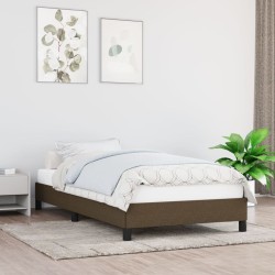 vidaXL Bettgestell Dunkelbraun 100x200 cm Stoff