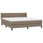 vidaXL Boxspringbett mit Matratze Taupe 160x200 cm Stoff vidaXL Boxspringbett mit Matratze Taupe 160x200 cm Stoff