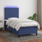 vidaXL Boxspringbett mit Matratze & LED Blau 90x200 cm Stoff vidaXL Boxspringbett mit Matratze & LED Blau 90x200 cm Stoff