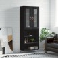 Highboard Schwarz 69,5x34x180 cm Holzwerkstoff Highboard Schwarz 69,5x34x180 cm Holzwerkstoff