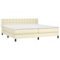vidaXL Boxspringbett mit Matratze Creme 200x200 cm Kunstleder vidaXL Boxspringbett mit Matratze Creme 200x200 cm Kunstleder