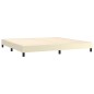 vidaXL Boxspringbett mit Matratze Creme 200x200 cm Kunstleder vidaXL Boxspringbett mit Matratze Creme 200x200 cm Kunstleder
