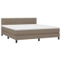 vidaXL Boxspringbett mit Matratze Taupe 160x200 cm Stoff vidaXL Boxspringbett mit Matratze Taupe 160x200 cm Stoff
