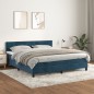 vidaXL Boxspringbett mit Matratze Dunkelblau 160x200 cm Samt vidaXL Boxspringbett mit Matratze Dunkelblau 160x200 cm Samt