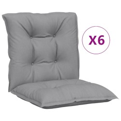 vidaXL Gartenstuhlauflagen für Niedriglehner 6 Stk. Grau 100x50x7 cm