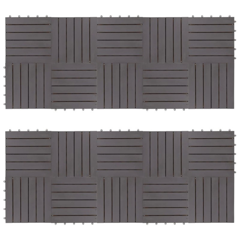 Terrassenfliesen 20 Stk. Grau 30 x 30 cm Massivholz Akazie Terrassenfliesen 20 Stk. Grau 30 x 30 cm Massivholz Akazie