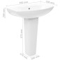 vidaXL Freistehendes Waschbecken mit Säule Keramik Weiß 650x520x200 mm vidaXL Freistehendes Waschbecken mit Säule Keramik Weiß 650x520x200 mm