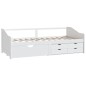 vidaXL Tagesbett 3-Sitzer mit Schubladen Weiß Kiefernholz 90x200 cm vidaXL Tagesbett 3-Sitzer mit Schubladen Weiß Kiefernholz 90x200 cm