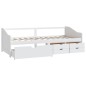 vidaXL Tagesbett 3-Sitzer mit Schubladen Weiß Kiefernholz 90x200 cm vidaXL Tagesbett 3-Sitzer mit Schubladen Weiß Kiefernholz 90x200 cm
