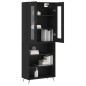 Highboard Schwarz 69,5x34x180 cm Holzwerkstoff Highboard Schwarz 69,5x34x180 cm Holzwerkstoff