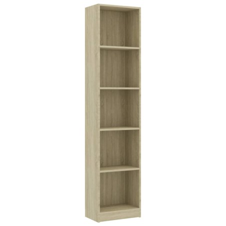 vidaXL Bücherregal 5 Fächer Sonoma-Eiche 40x24x175 cm Holzwerkstoff