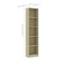 vidaXL Bücherregal 5 Fächer Sonoma-Eiche 40x24x175 cm Holzwerkstoff vidaXL Bücherregal 5 Fächer Sonoma-Eiche 40x24x175 cm Holzwerkstoff